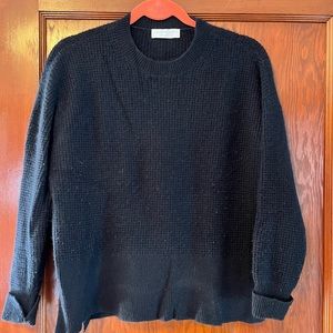 Everlane waffle knit cashmere sweater in navy